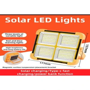 كشاف شاحن + طاقة شمسية 4 شريحة